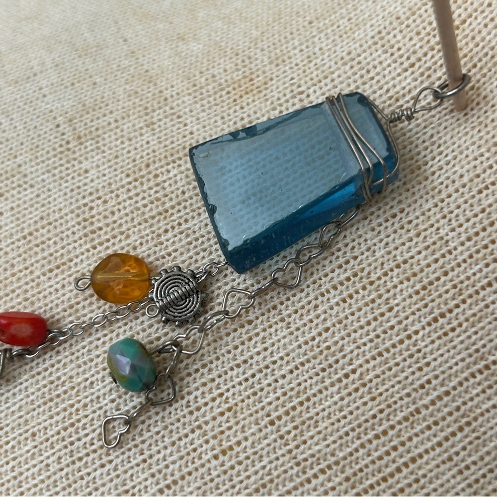 Sea Glass and Branch Boho Pendant - Picture 7 of 13